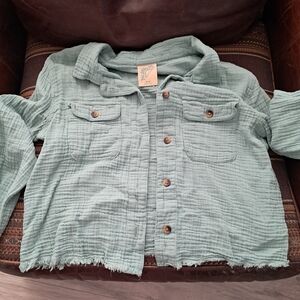 Kids Button Down Shirt - Green